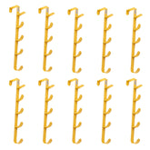 Kuber Industries 5-Level Cloth Hanger|Multipurpose Cloth & Towel Holder|Iron Spray Material|Easy Installation|Interchangeable Over The Door Towel Holder|ZT-3115(Y) Pack of 10|Yellow